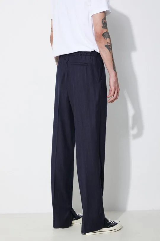 Navy Blue 424 Wool Trousers Straight Leg Pants FF4SMT10BP-TR351.560