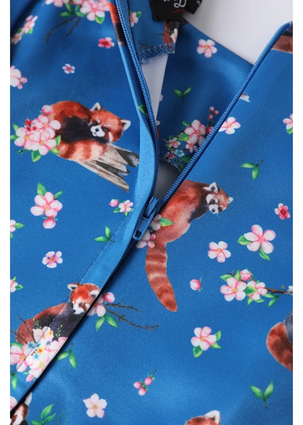 Blue Amanda Red Panda 50's Swing Dress by Dolly & Dotty