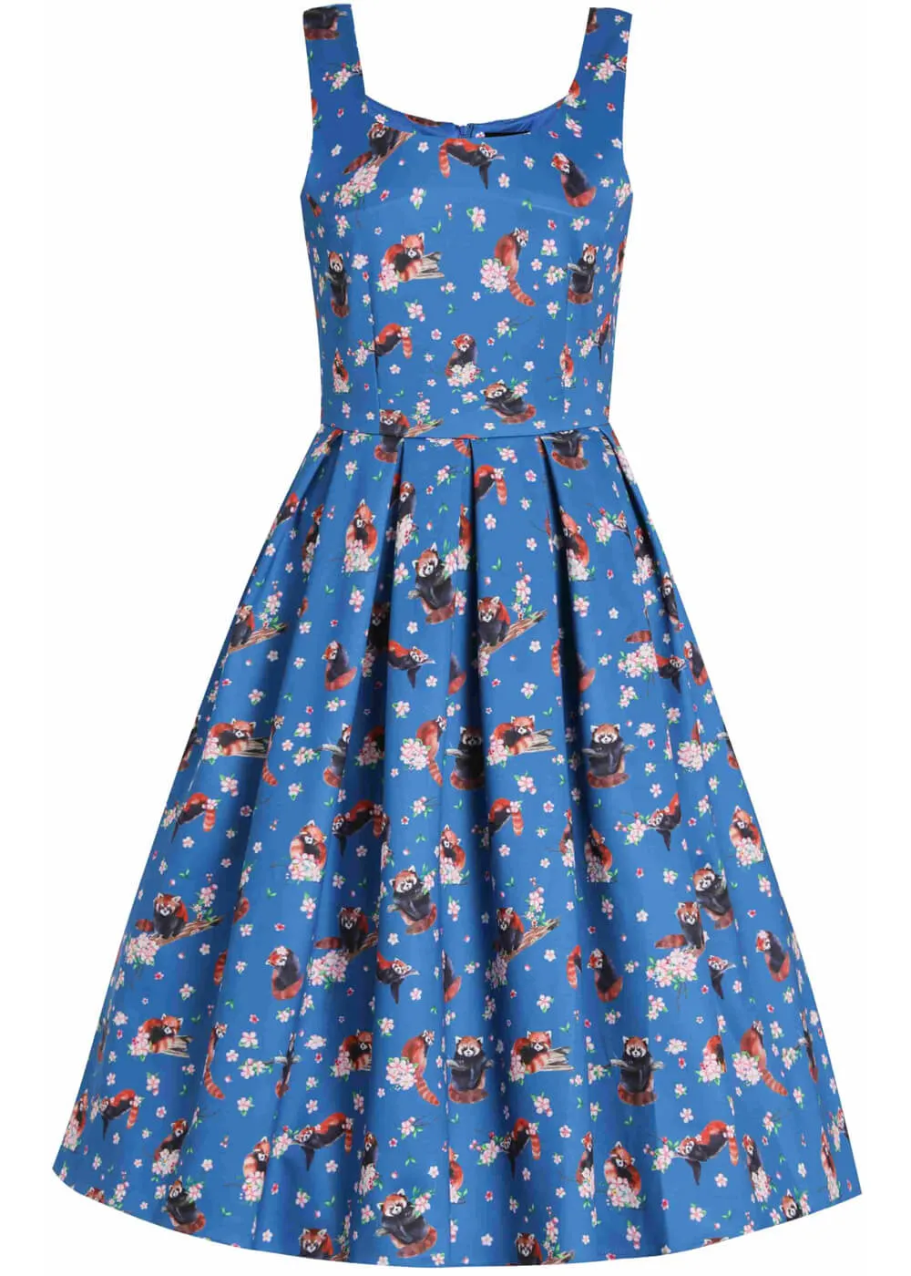 Blue Amanda Red Panda 50's Swing Dress by Dolly & Dotty