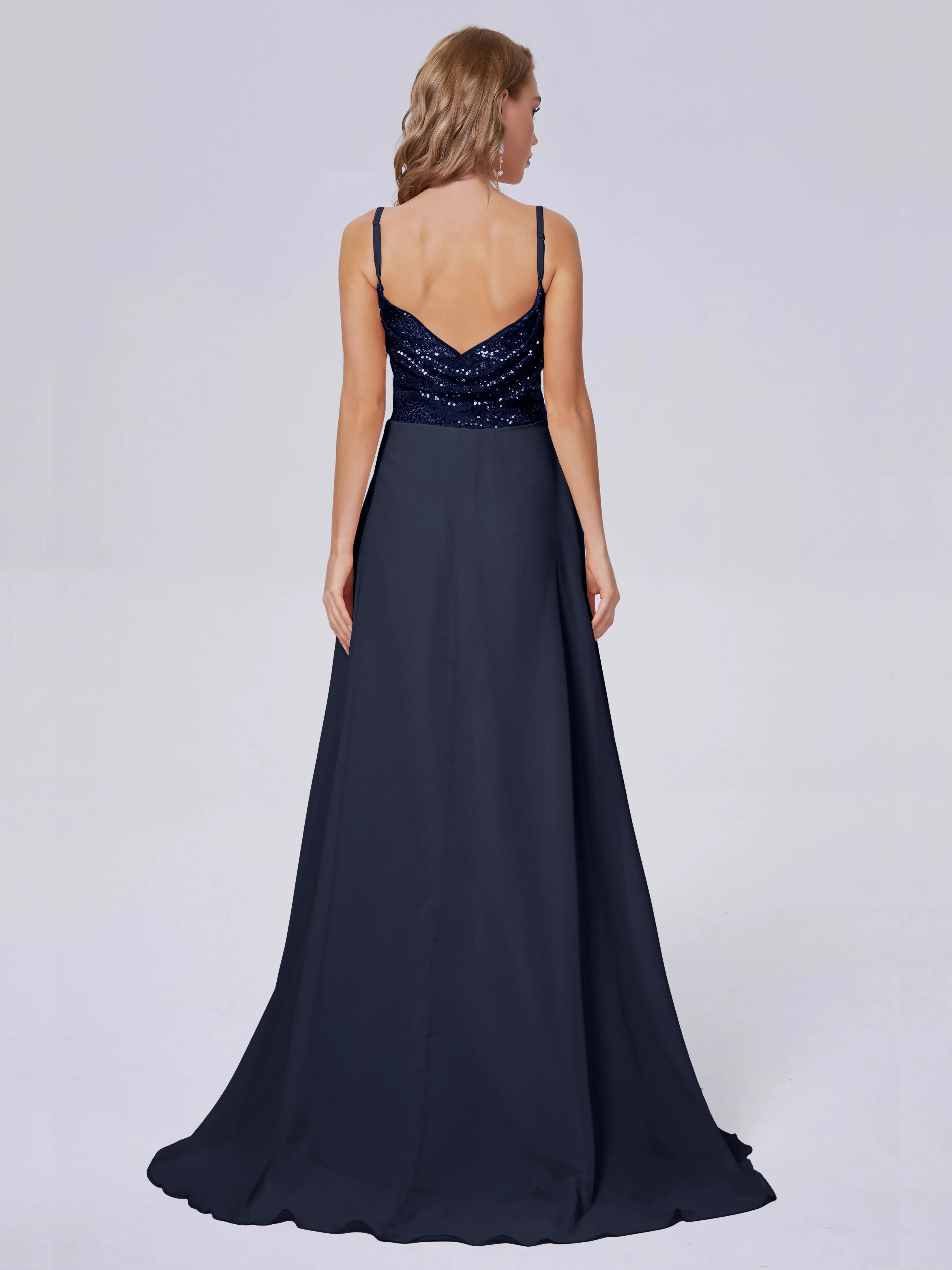 Alaina Sexy Slit Sequin Bridesmaid Dress