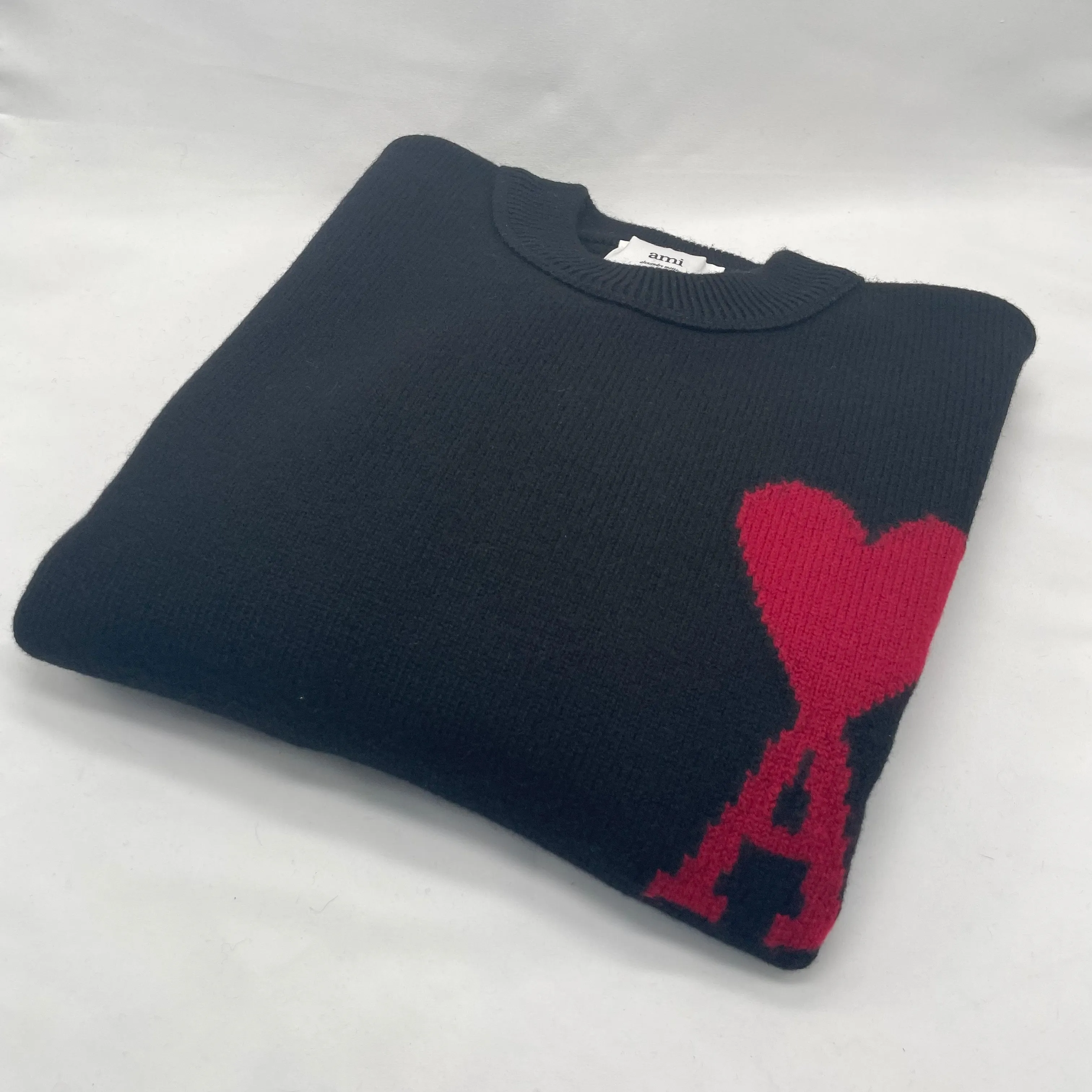 Unisex Wool Long Sleeve Top with Logo by AMI PARIS