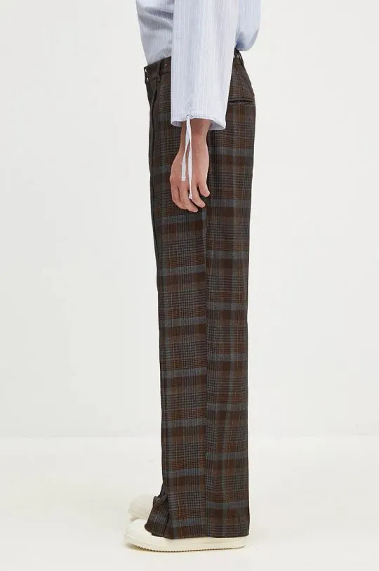 Brown Check Wrap Wool Trousers Soe by Andersson Bell