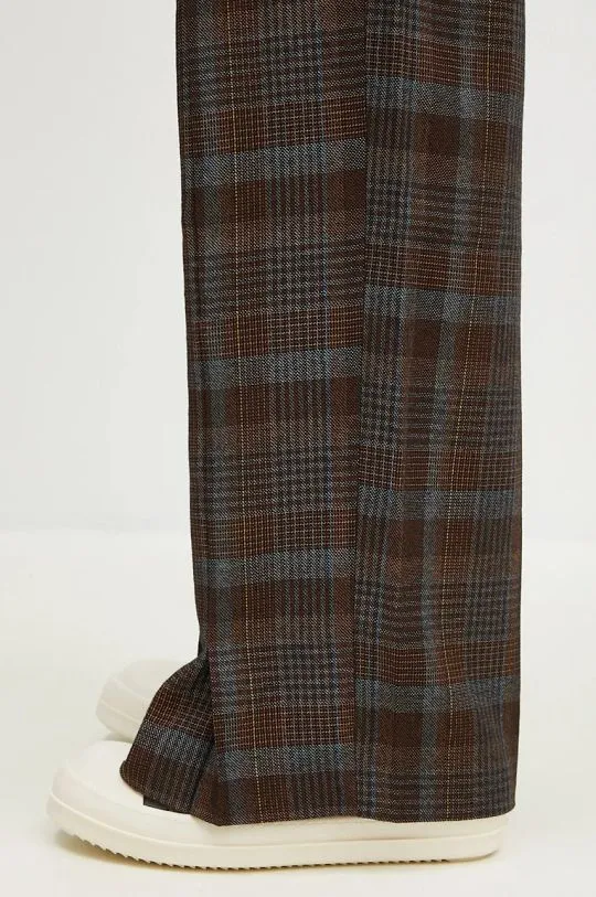 Brown Check Wrap Wool Trousers Soe by Andersson Bell