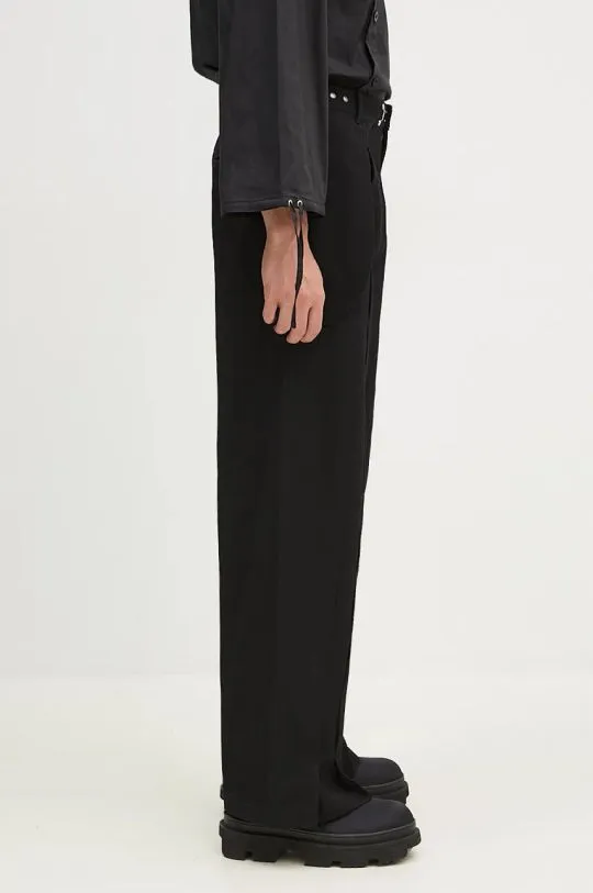 Andersson Bell Black Soe Twill Wool Wrap Trousers