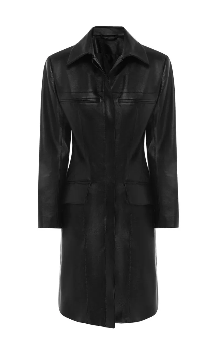 Aya Muse Pisa Vegan Leather Overcoat