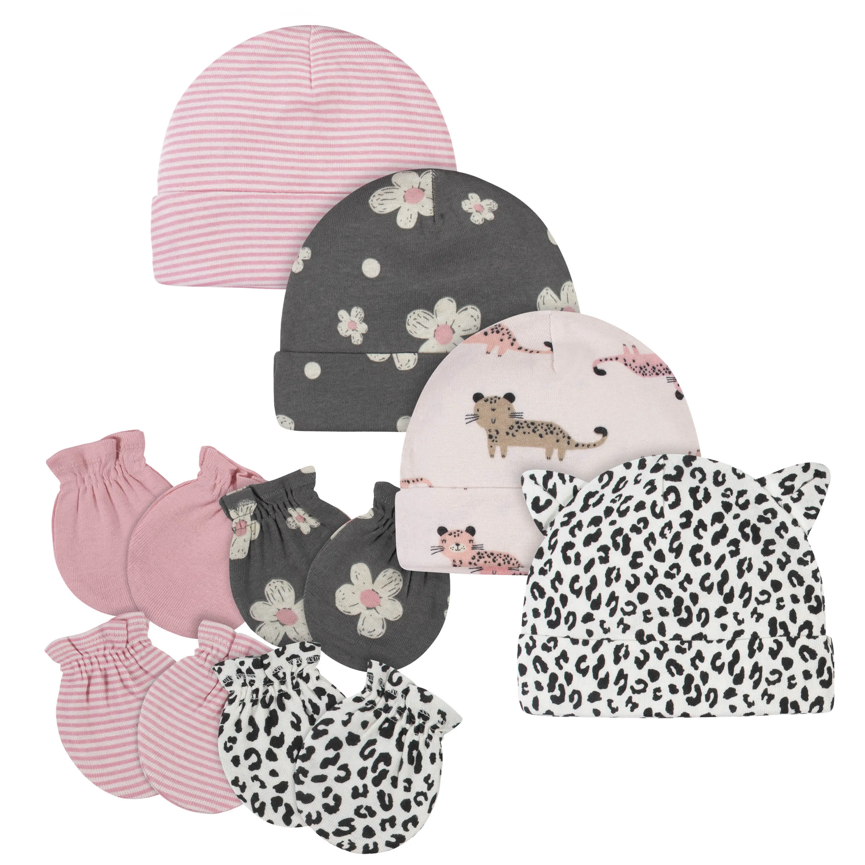 Organic Baby Neutral Dream Big Gown, Cap, & No Scratch Mittens Set