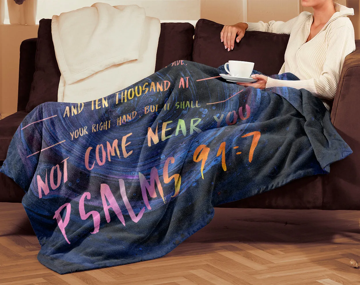 Premium Mink Sherpa Blanket with Philippians 4:13, Christ Strengthens Me, in Design 2