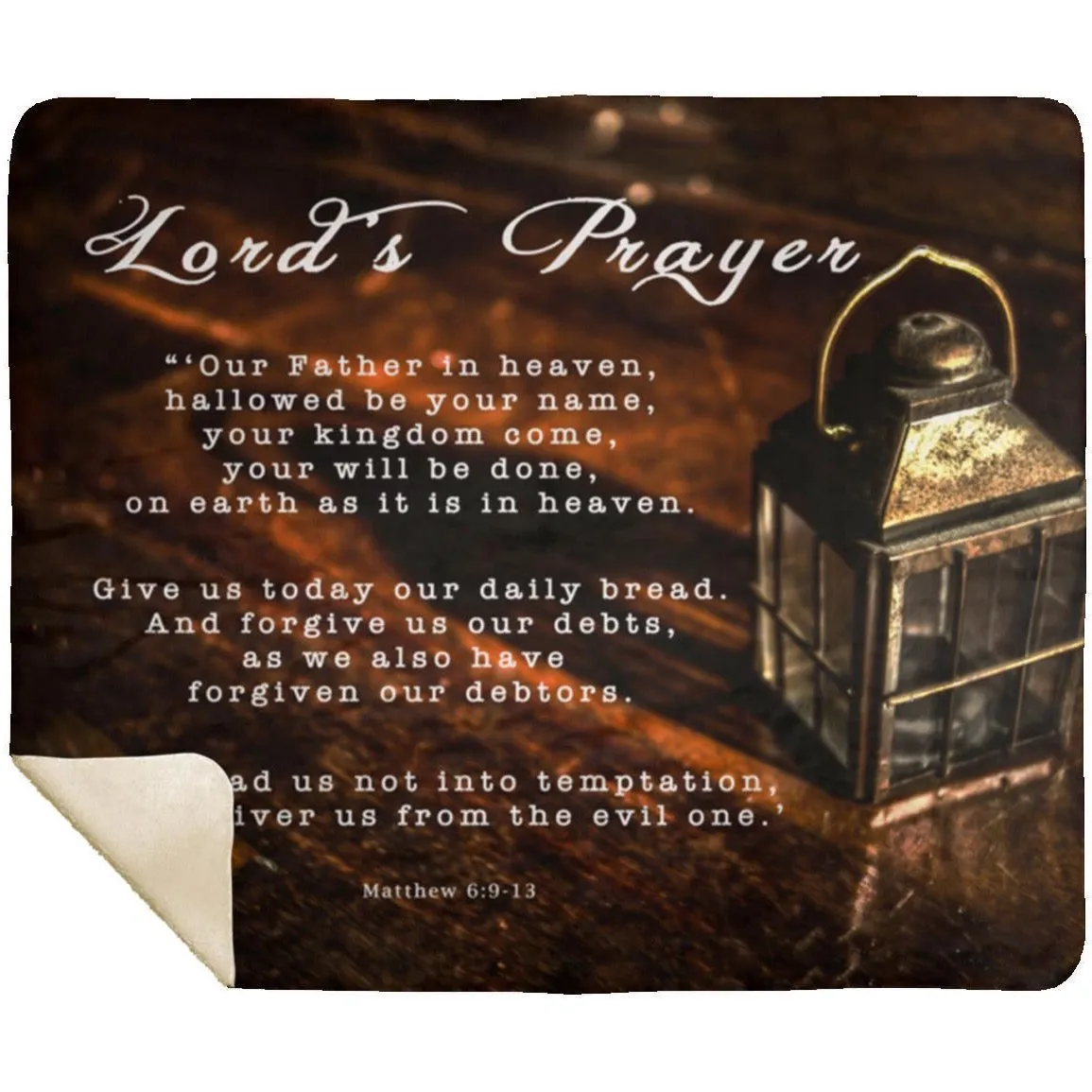 Scripture Blanket - Lord's Prayer - Matthew 6:9-13 - Flower Frame Design