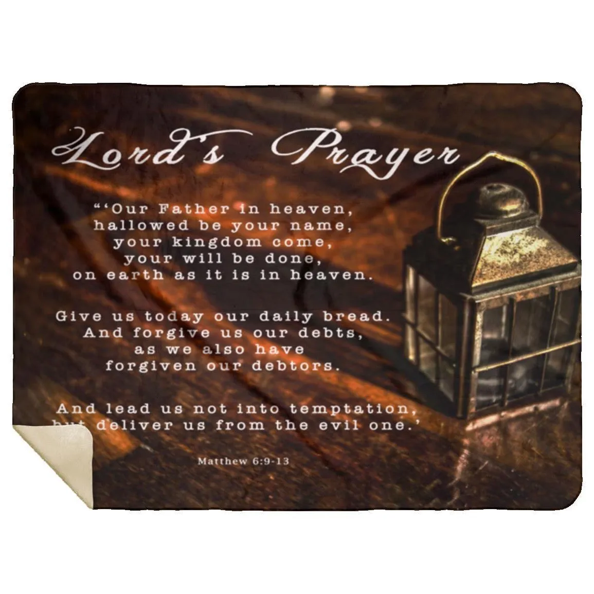 Scripture Blanket - Lord's Prayer - Matthew 6:9-13 - Flower Frame Design