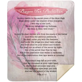 Bible Verse Sherpa Blanket - Psalm 91:10 - No Evil Shall Befall You - Design 1