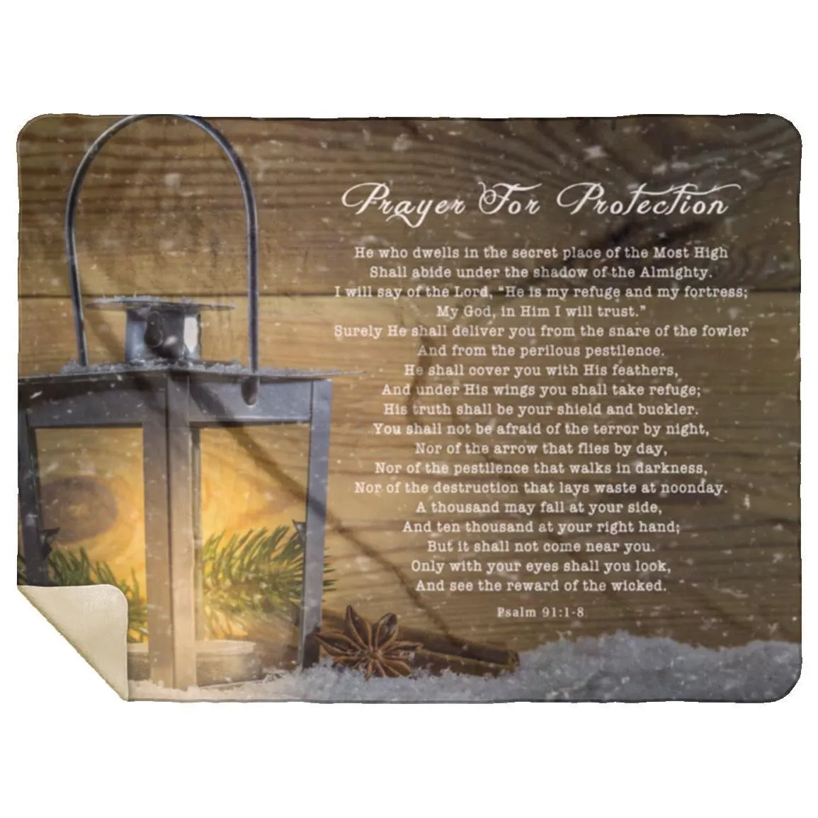 Bible Verse Sherpa Blanket - Psalm 23:1-6 - Provision & Protection Prayer - Butterfly 3 Design