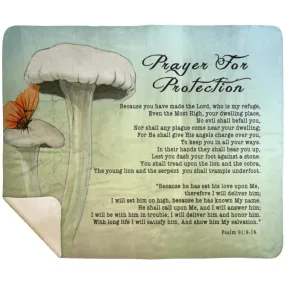 Bible Verse Sherpa Blanket - Psalm 91:1-8 - Protection Prayer - Misty 3 Design