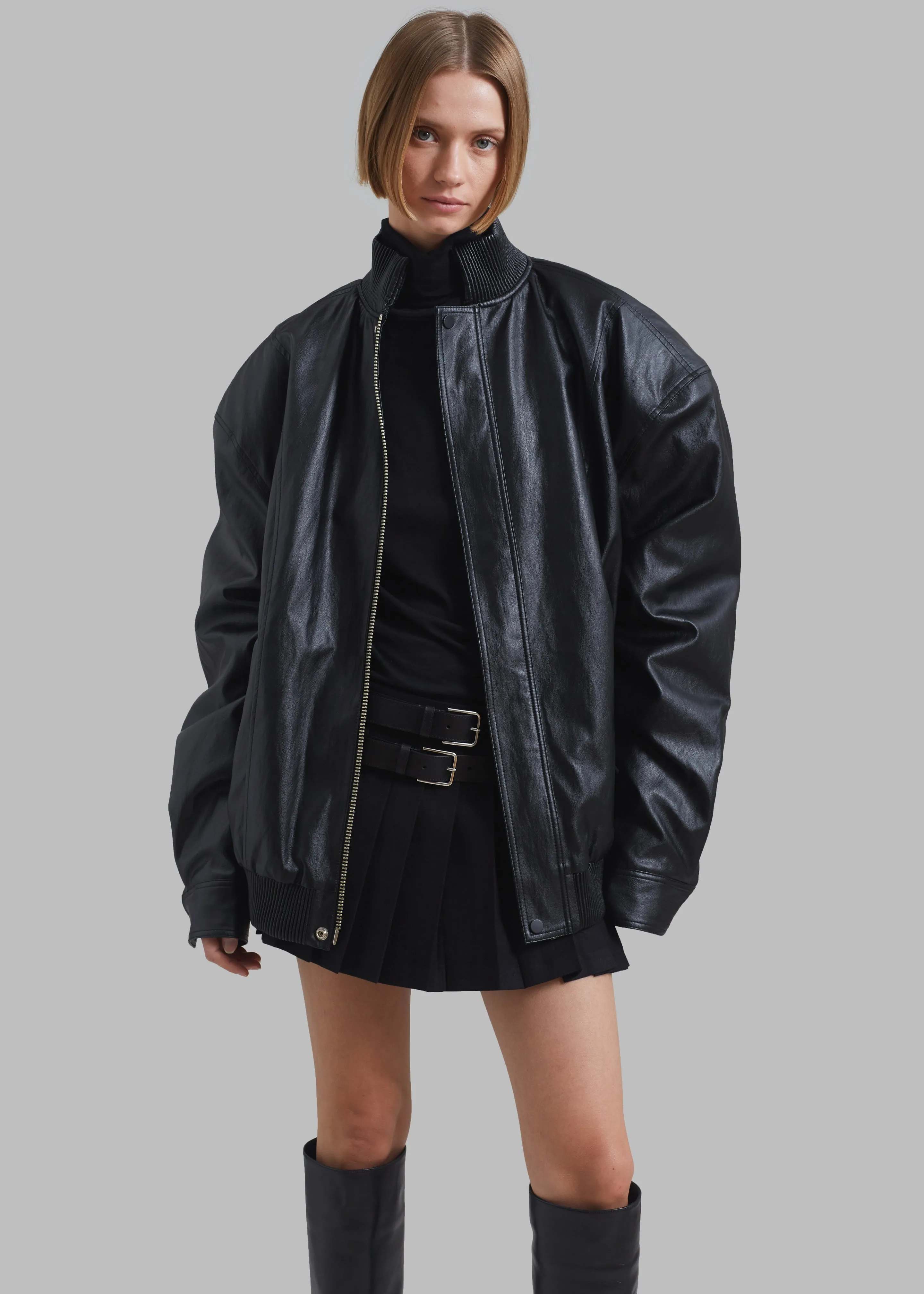 Black Faux Leather Jacket Jude