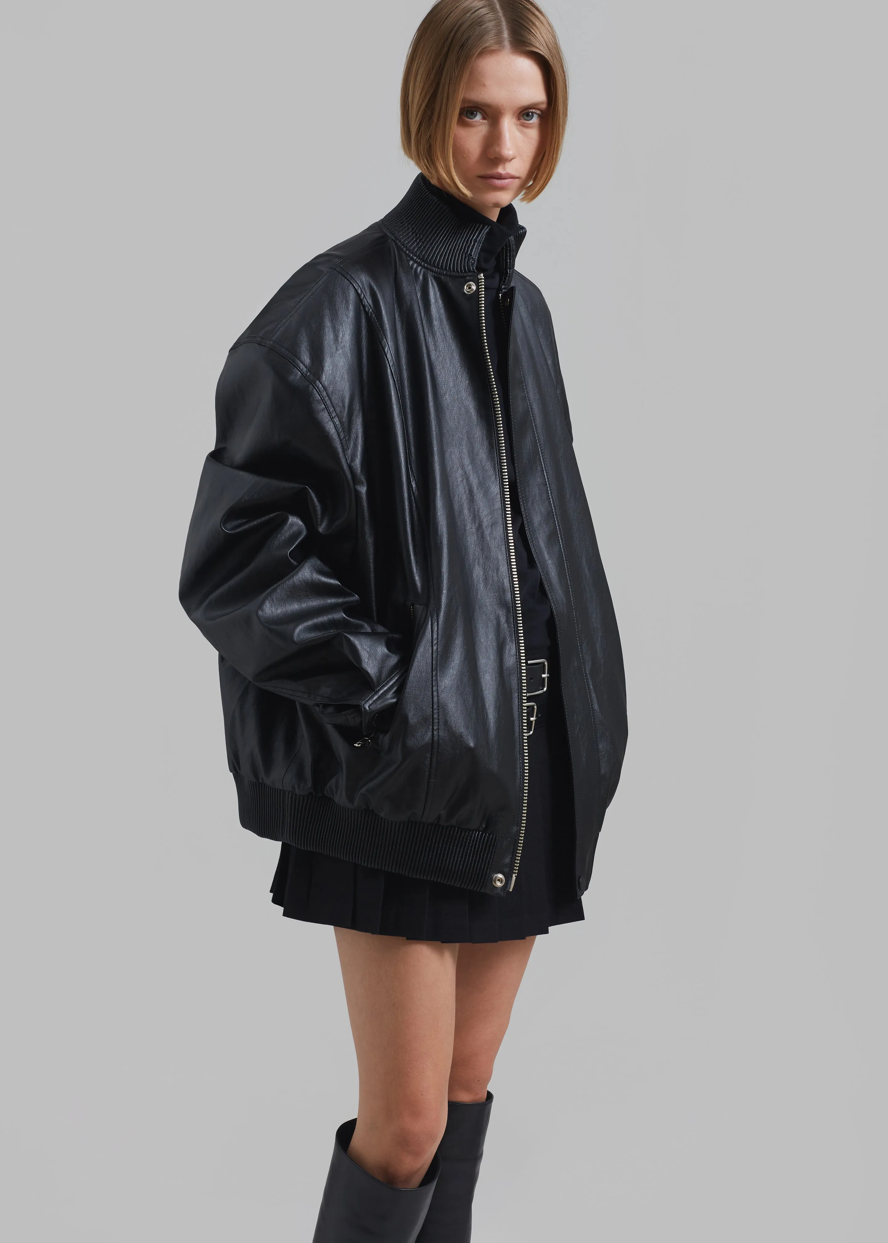 Black Faux Leather Jacket Jude