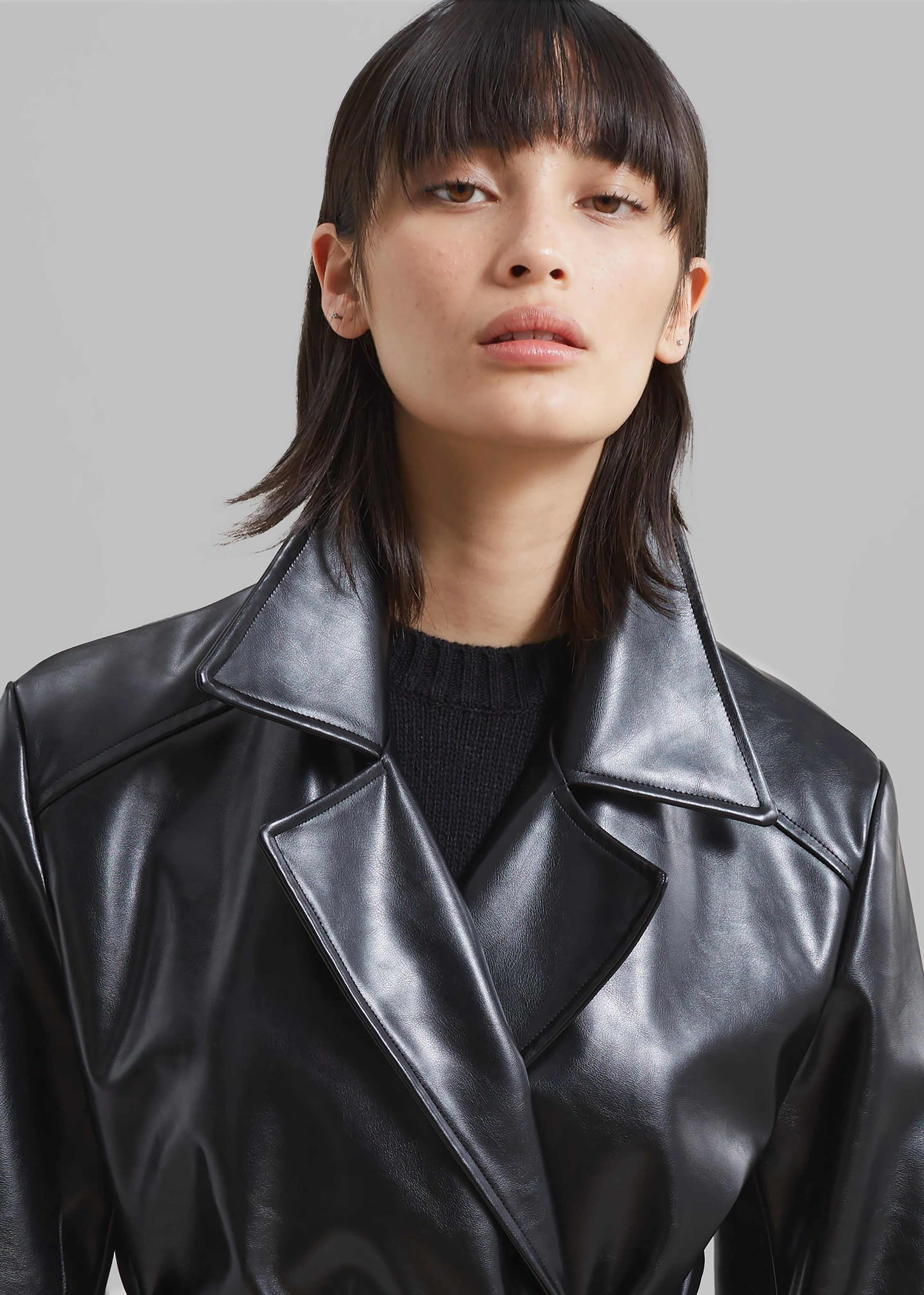 Black Faux Leather Sawyer Jacket