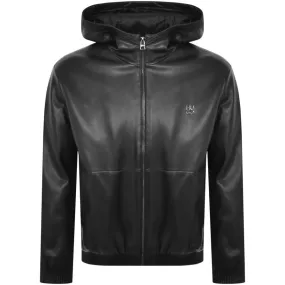 Black HUGO Bennu L Faux Leather Jacket