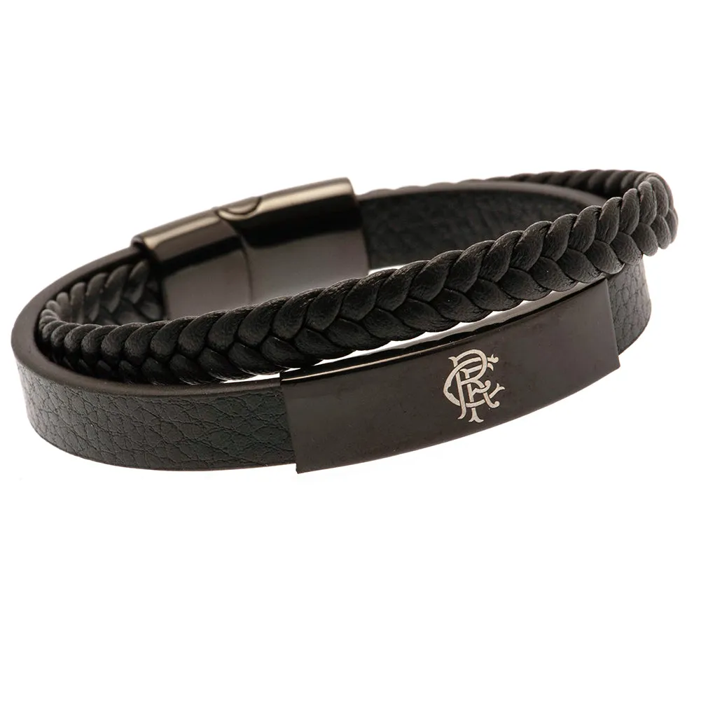 Black IP Leather Bracelet,