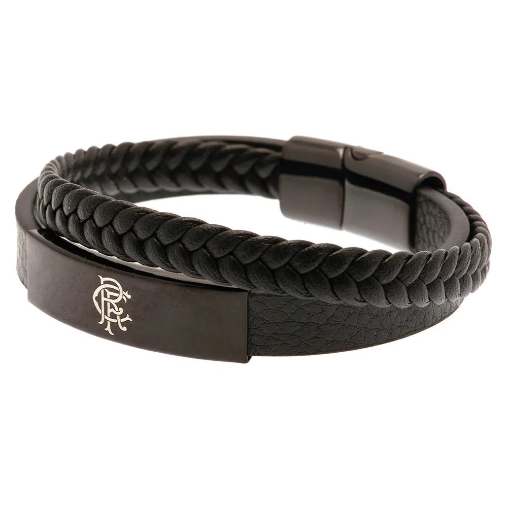 Black IP Leather Bracelet,