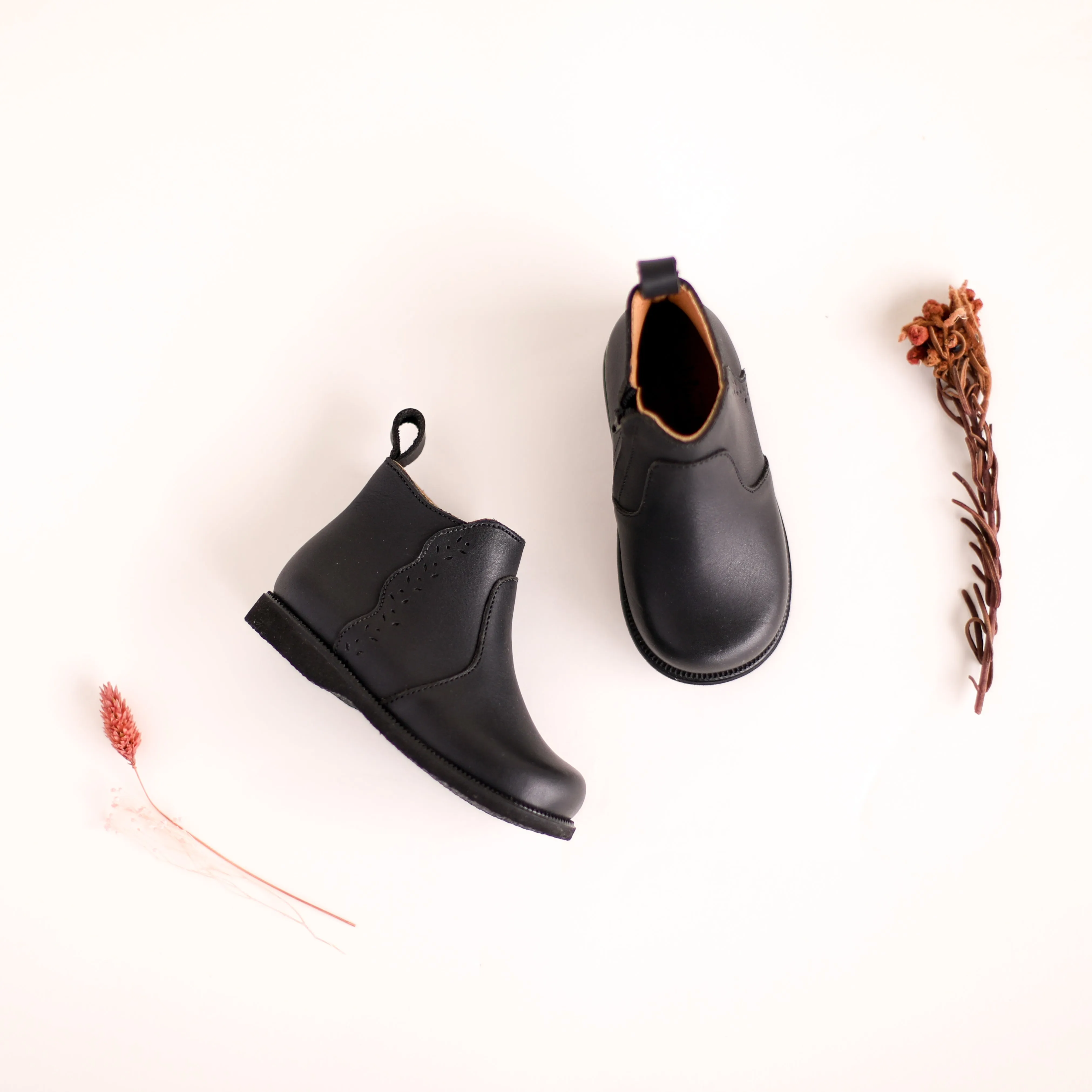 Black Ophelia Children's Leather Boots