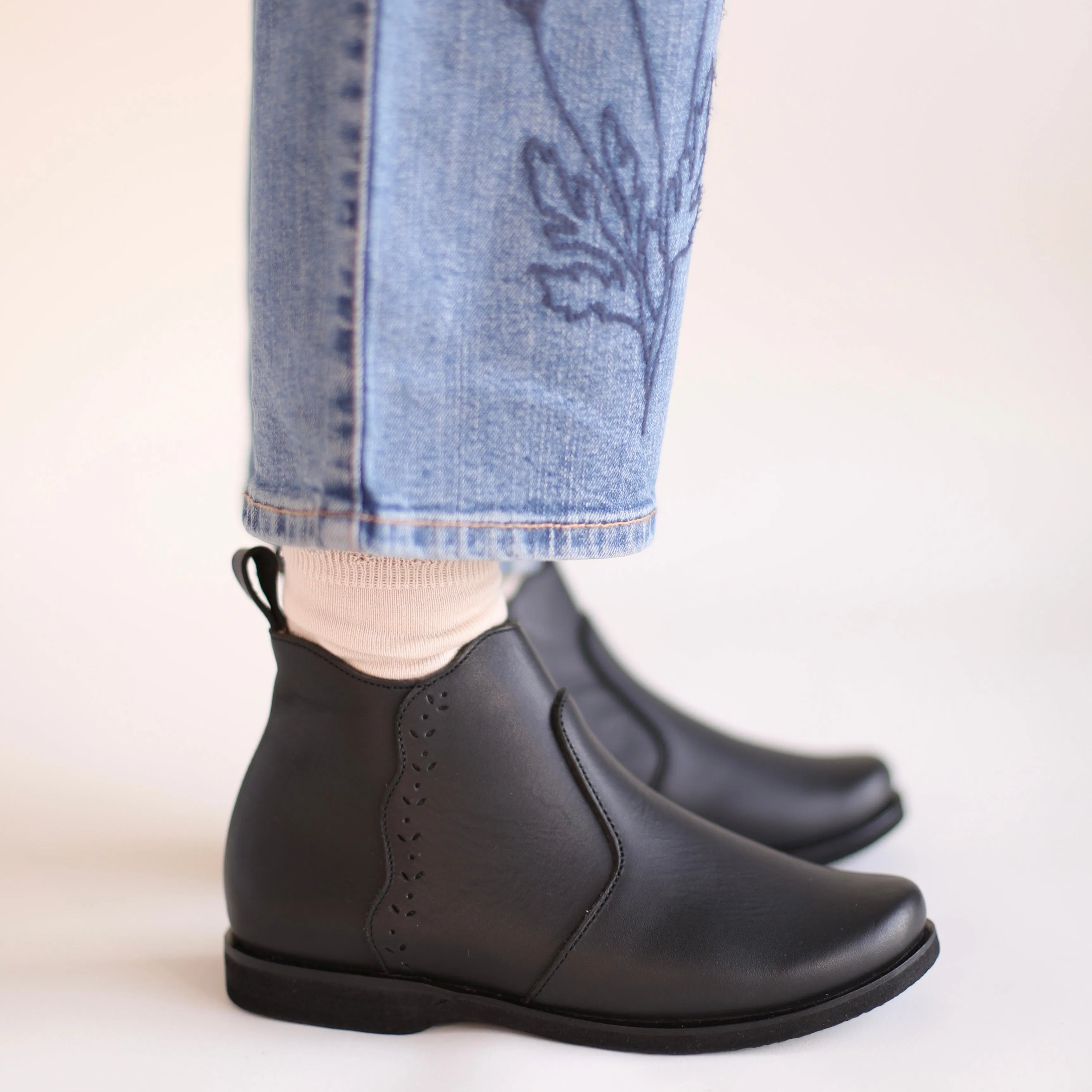 Black Ophelia Children's Leather Boots