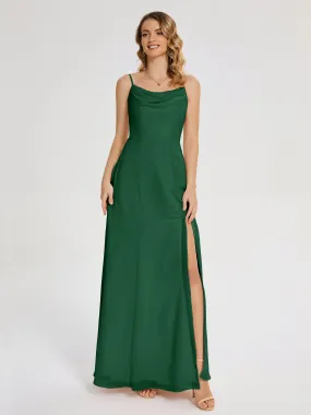 Elegant Chiffon Bridesmaid Dress with Split Straps