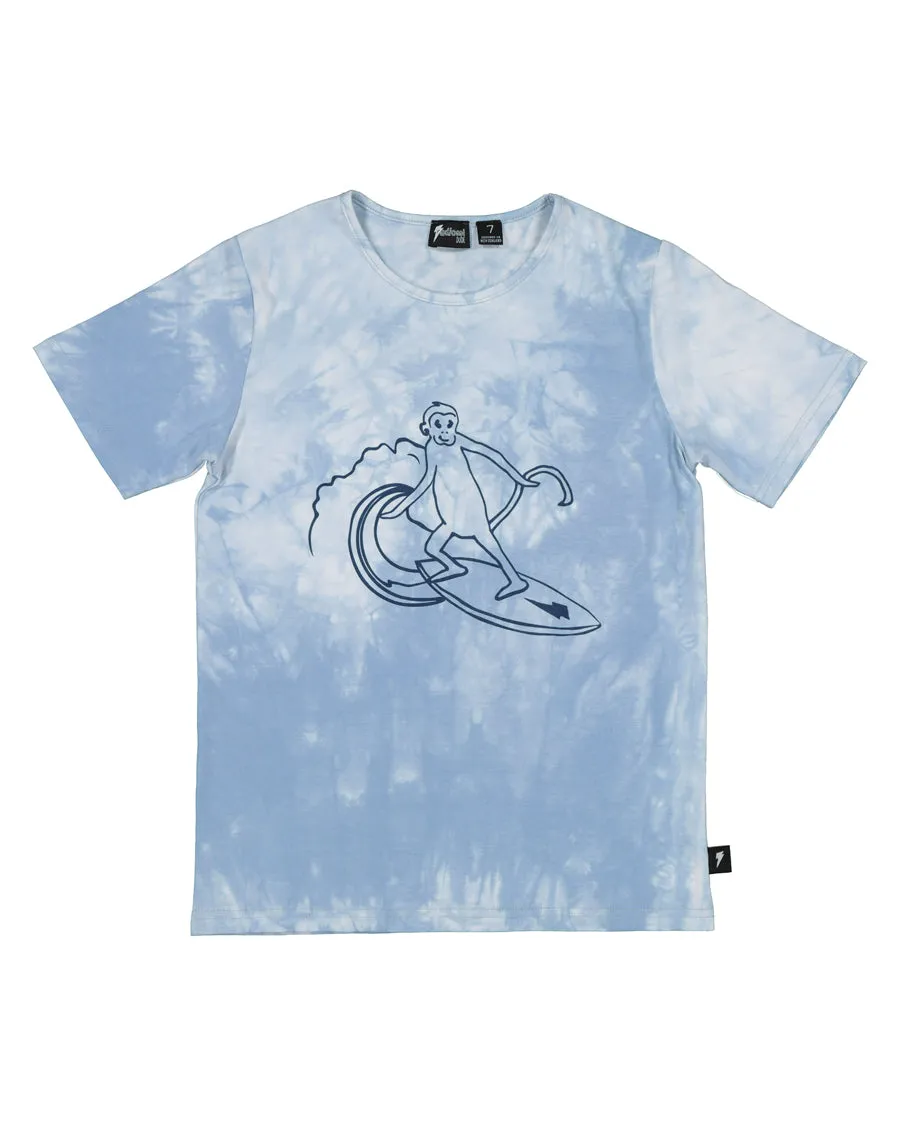 Blue Tie Dye Radicool Dude Surfer Tee