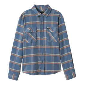 Brixton Stretch Flannel Shirt Flint Blue/Mineral Grey/Burn Red