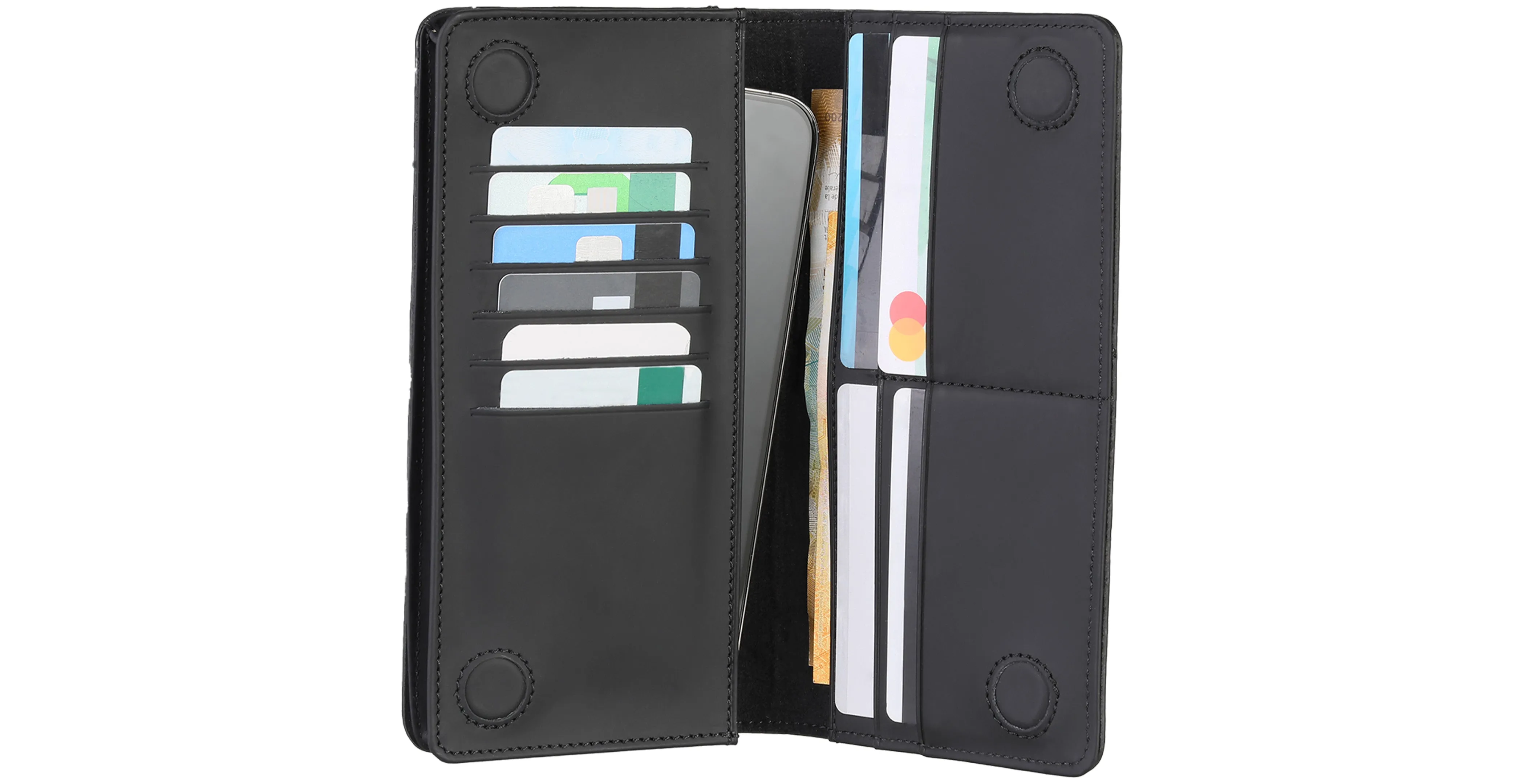 BNJ Phone Wallet Case Black Matt Crocodile Calfskin