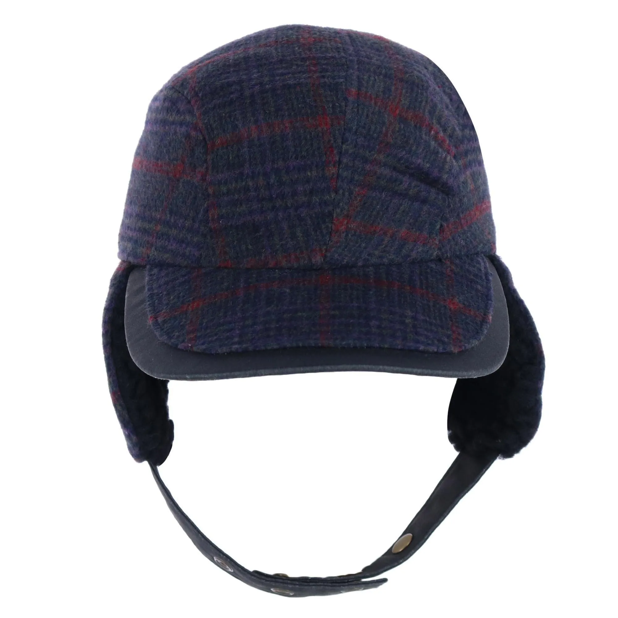 Warm Houndstooth Cap with Fleece Lining