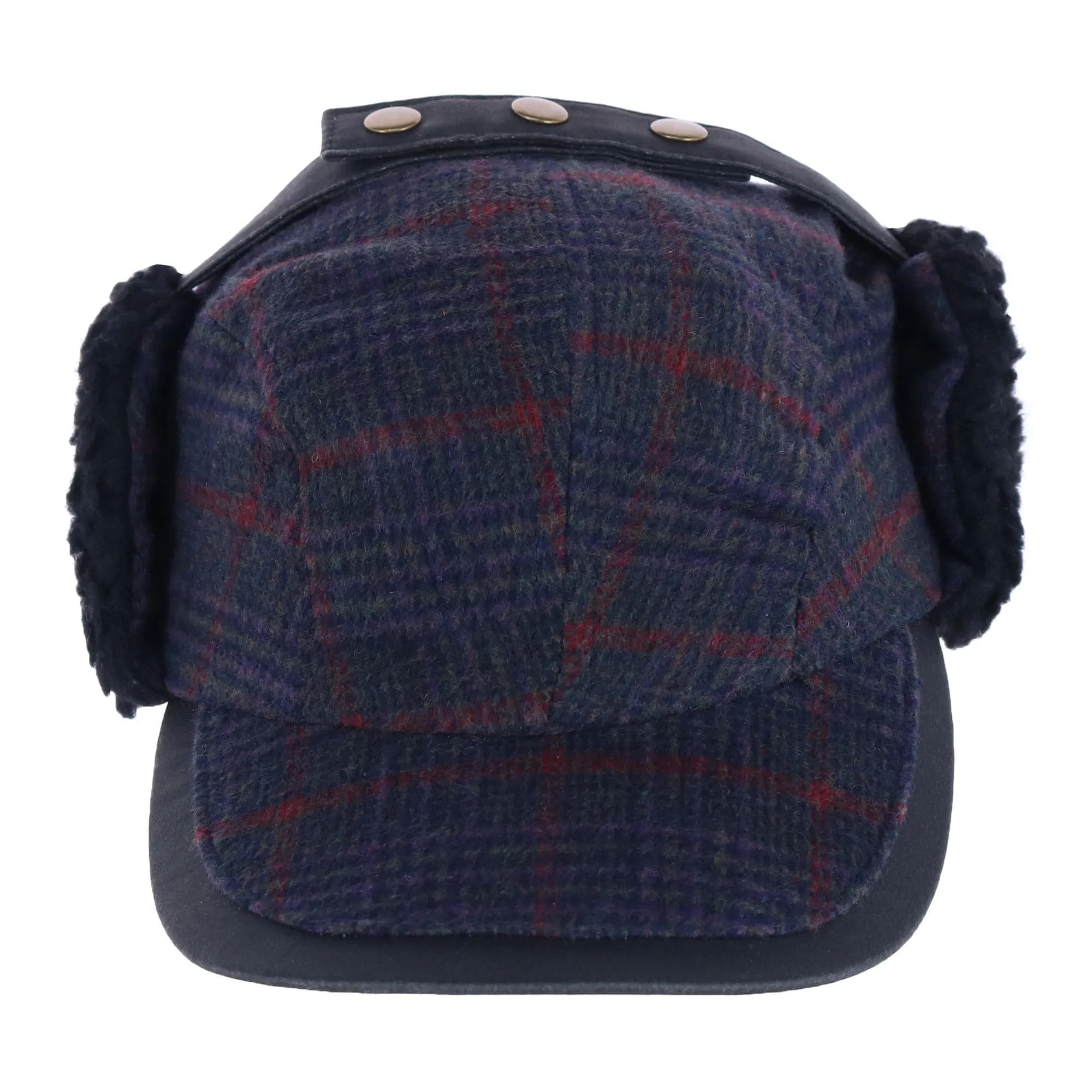 Warm Houndstooth Cap with Fleece Lining