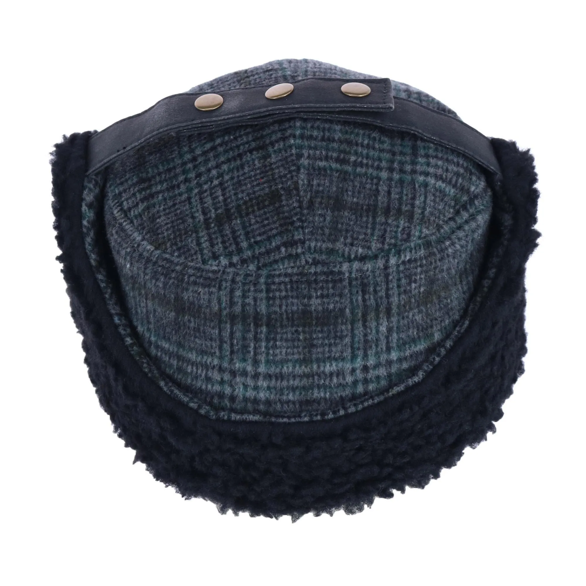 Warm Houndstooth Cap with Fleece Lining