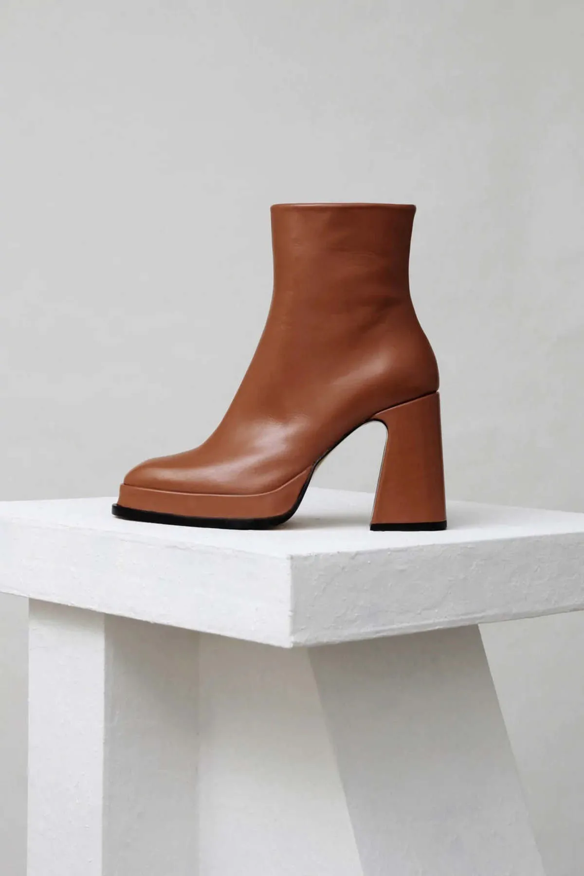 Brown Leather Calf Boots