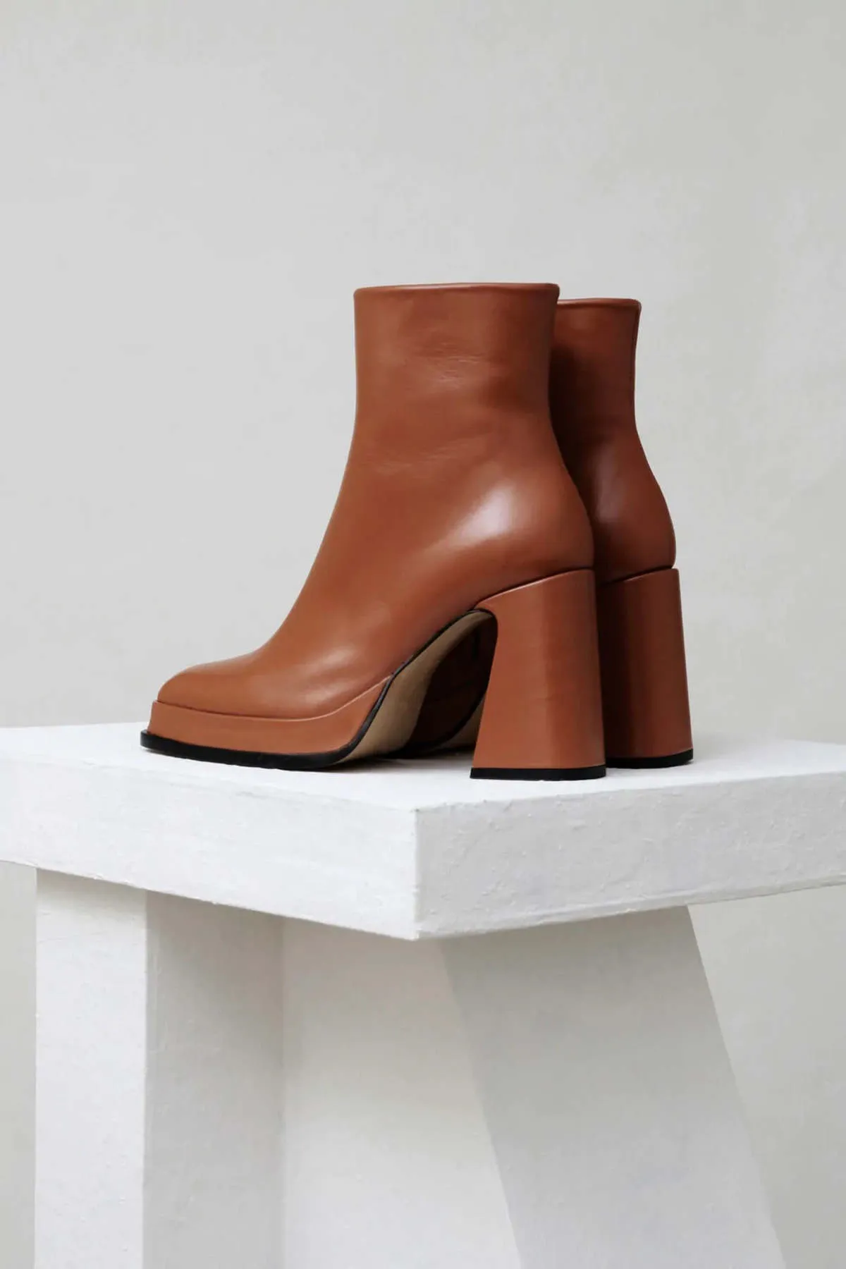 Brown Leather Calf Boots