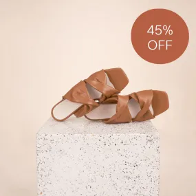 Lido Caramel Nappa Sandals SAMPLE SALE FINAL SALE