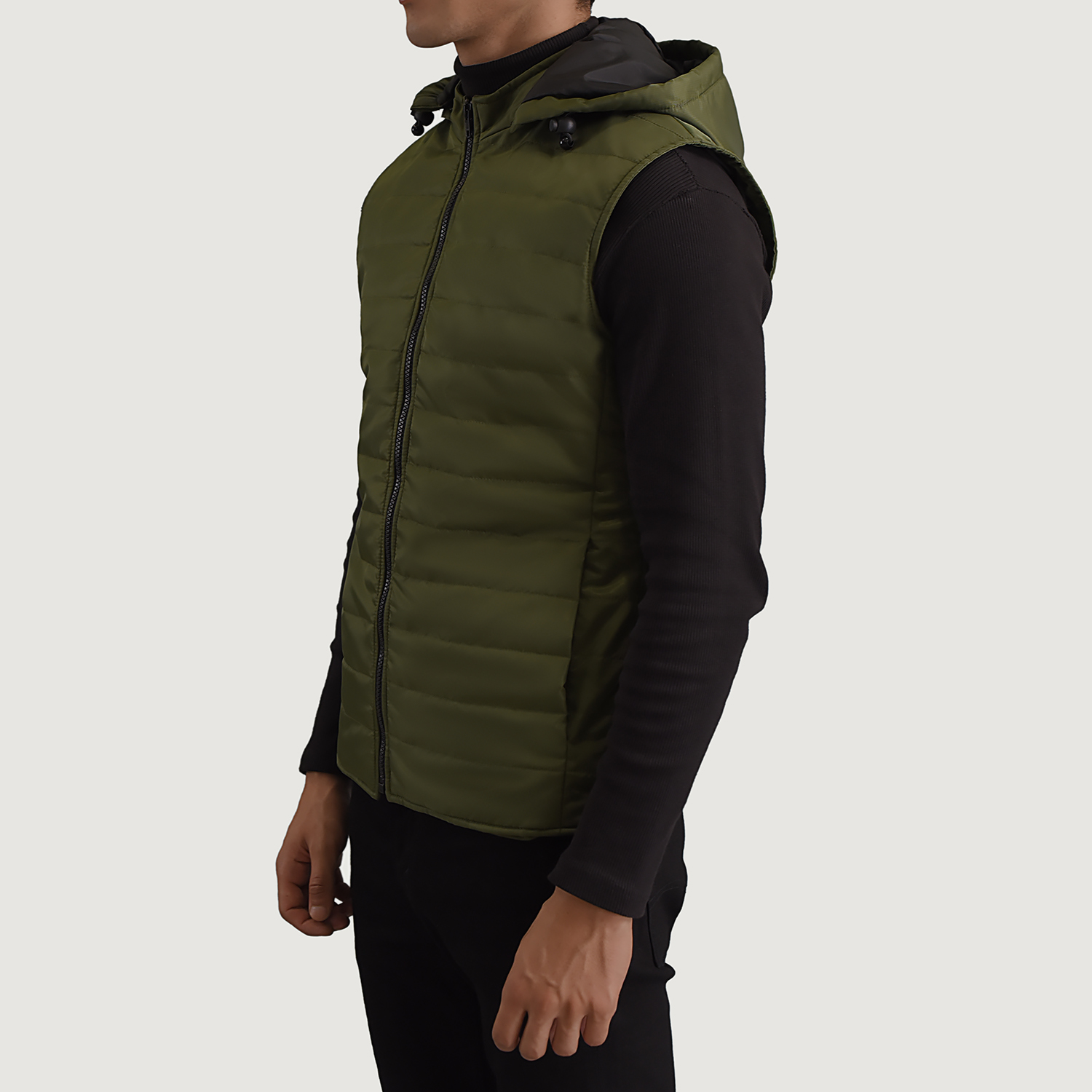 Green Carlo Hooded Puffer Vest