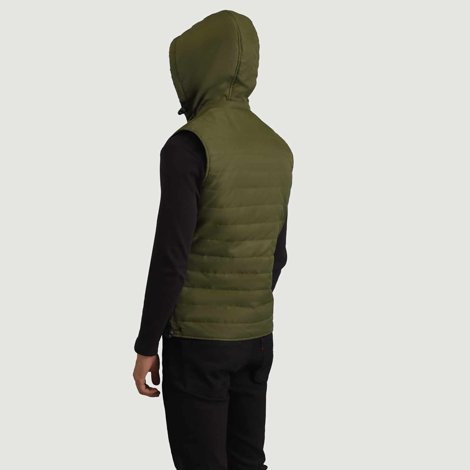 Green Carlo Hooded Puffer Vest