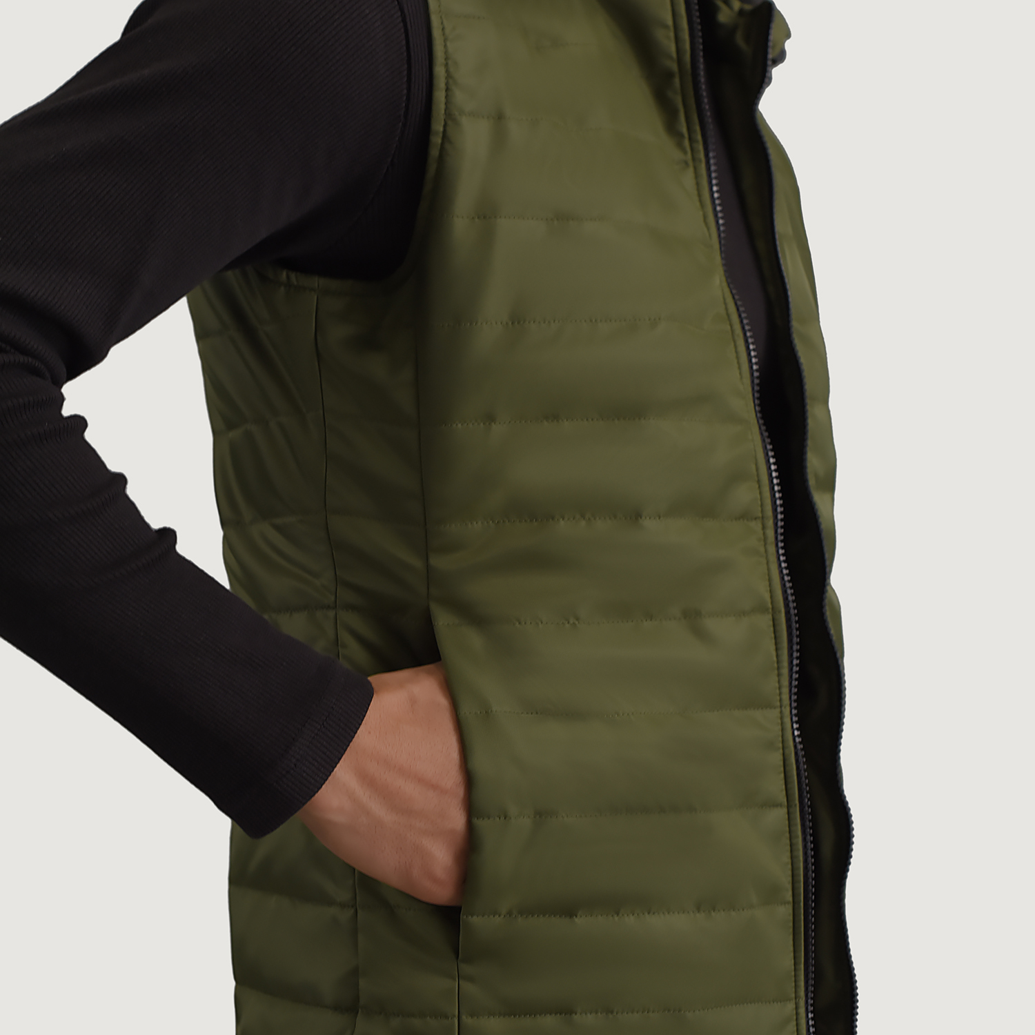 Green Carlo Hooded Puffer Vest