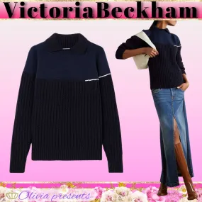 Wool Long Sleeves with Casual and Office Style Elegance by Victoria Beckham