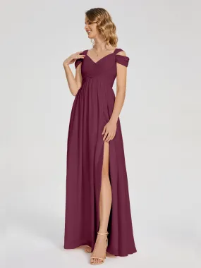 Trapeze V-Neck Chiffon Bridesmaid Dresses