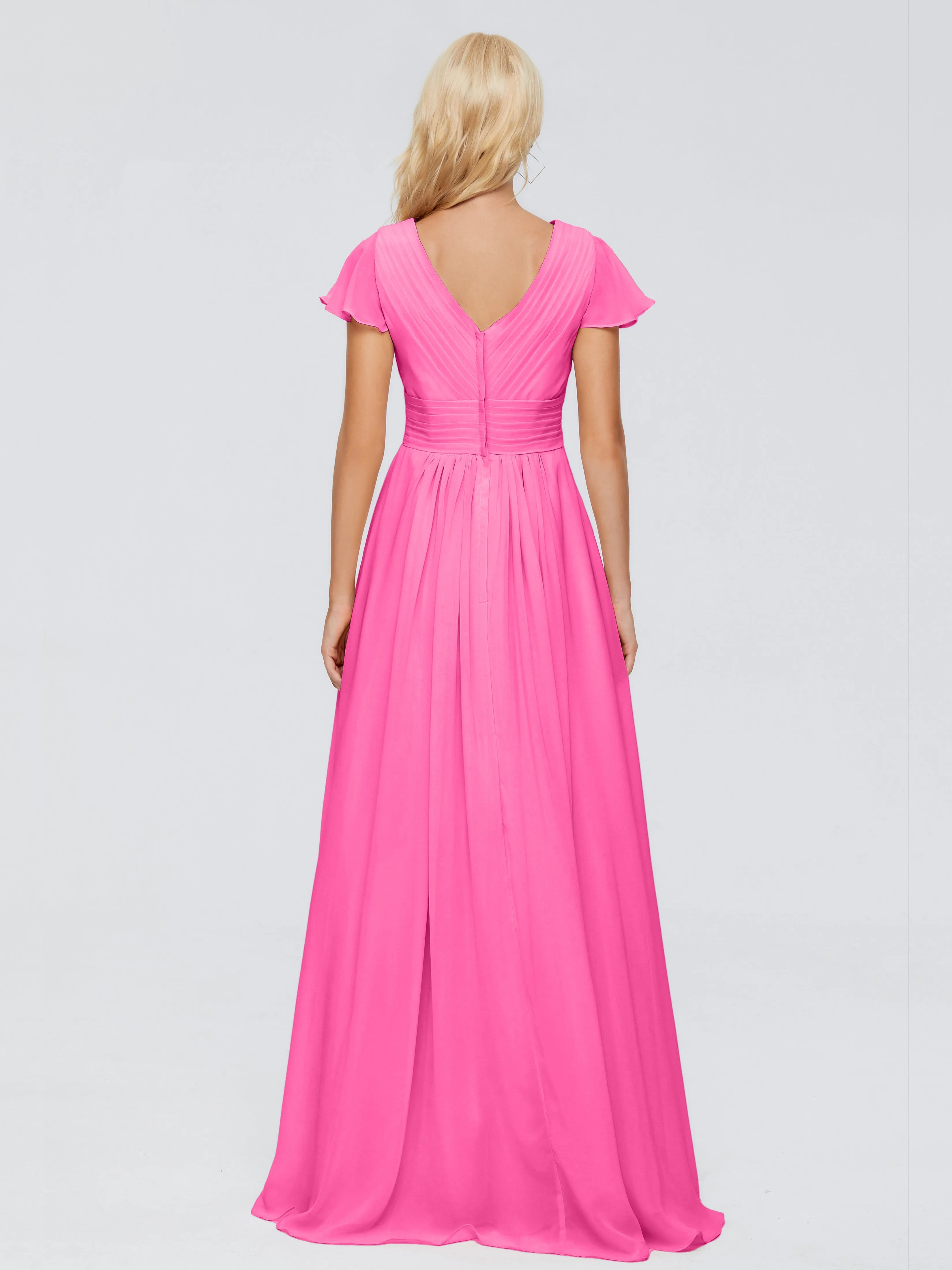 Lace Halter Open Back Chiffon Bridesmaid Dresses in PEACOCK