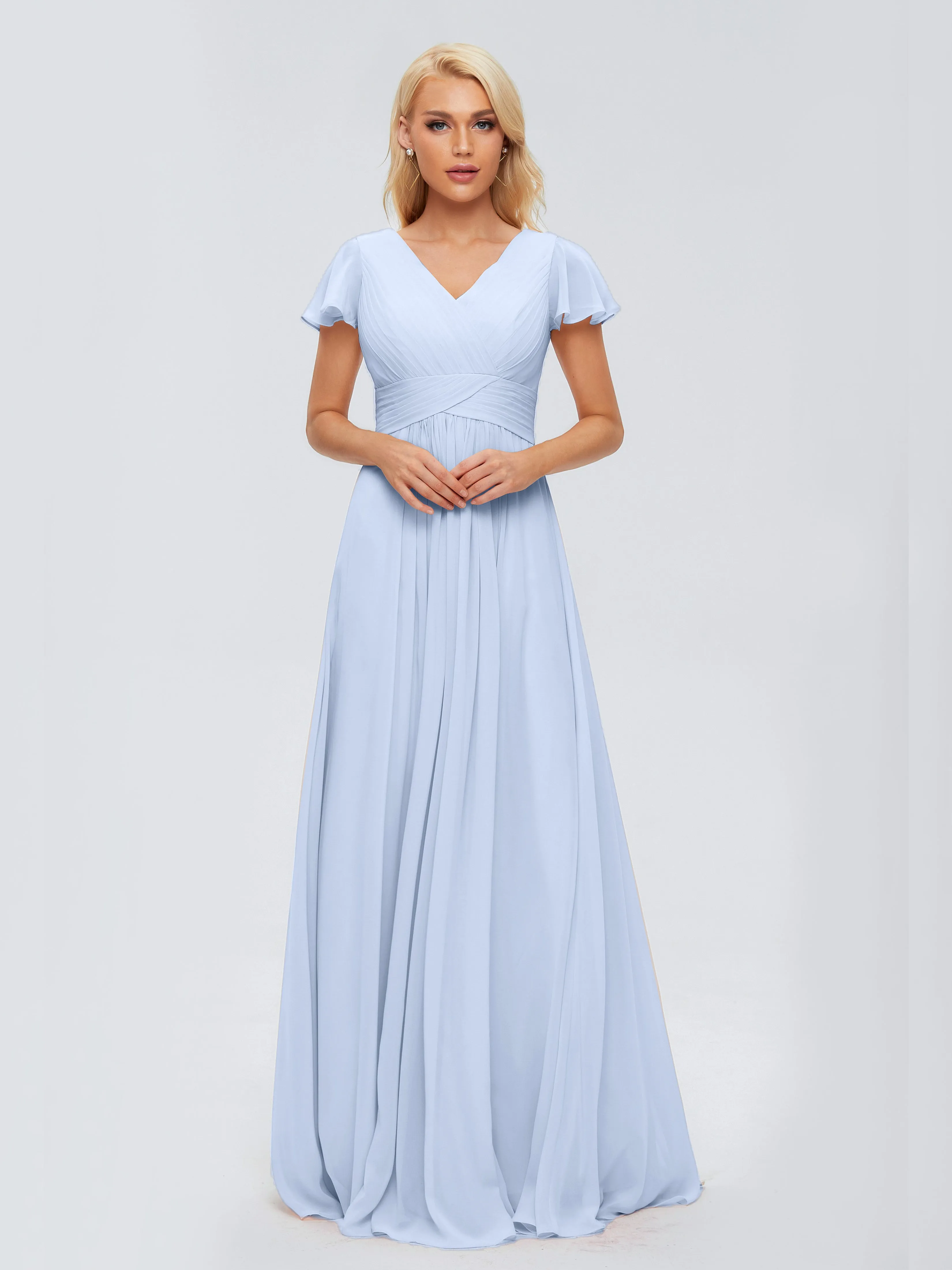 Lace Halter Open Back Chiffon Bridesmaid Dresses in PEACOCK