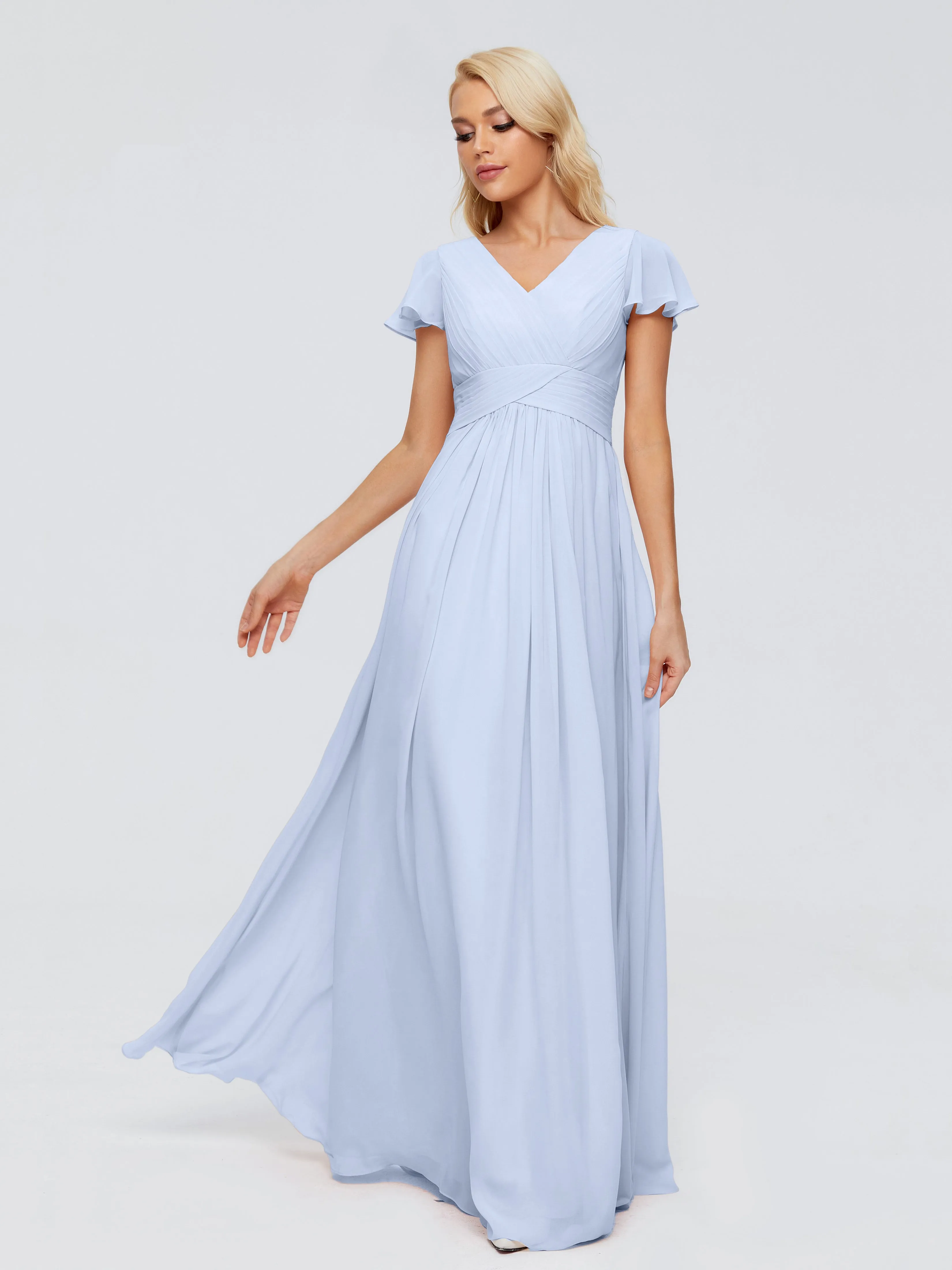 Lace Halter Open Back Chiffon Bridesmaid Dresses in PEACOCK