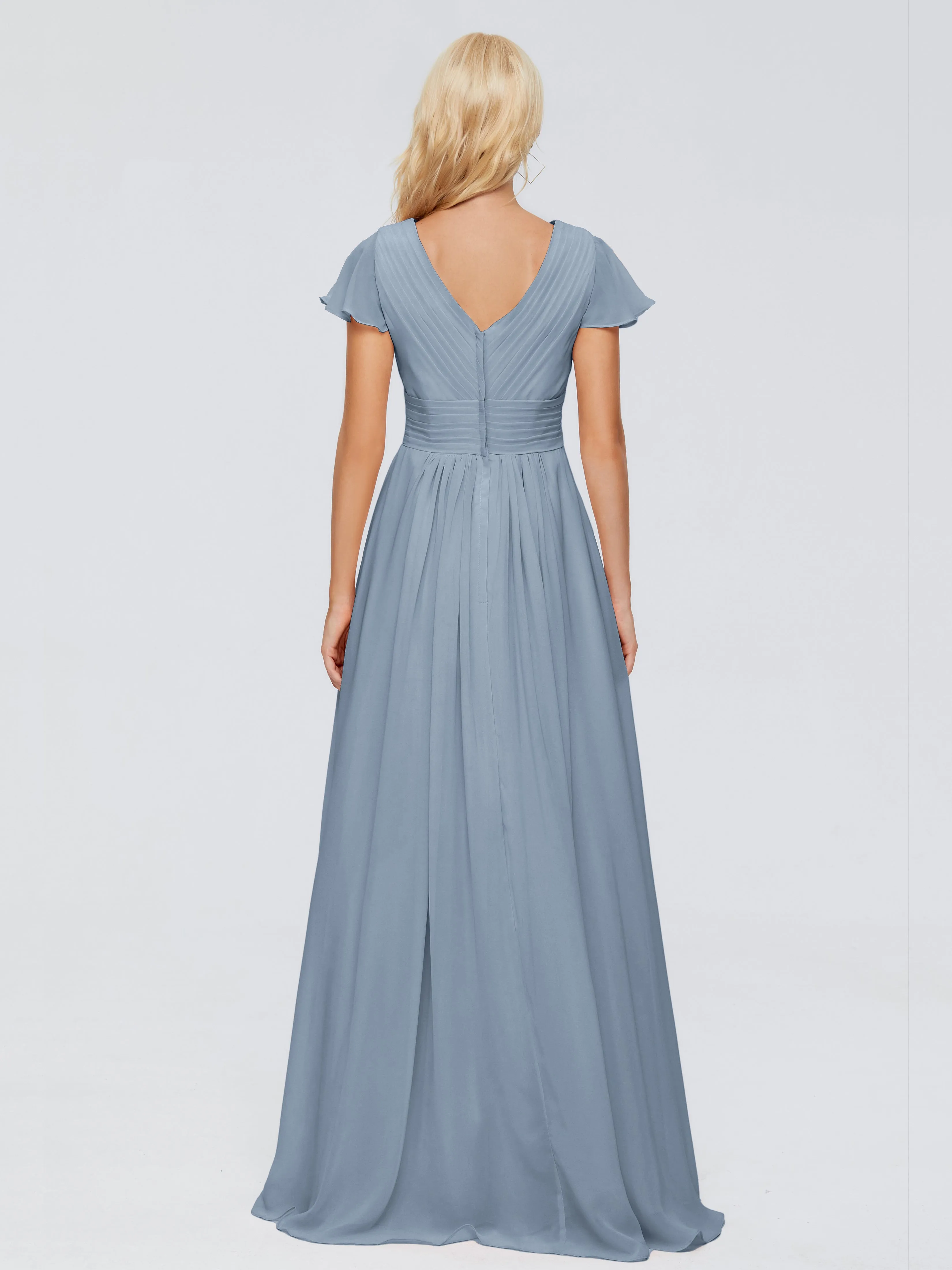 Lace Halter Open Back Chiffon Bridesmaid Dresses in PEACOCK