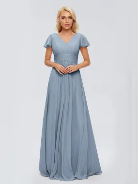 Lace Halter Open Back Chiffon Bridesmaid Dresses in PEACOCK