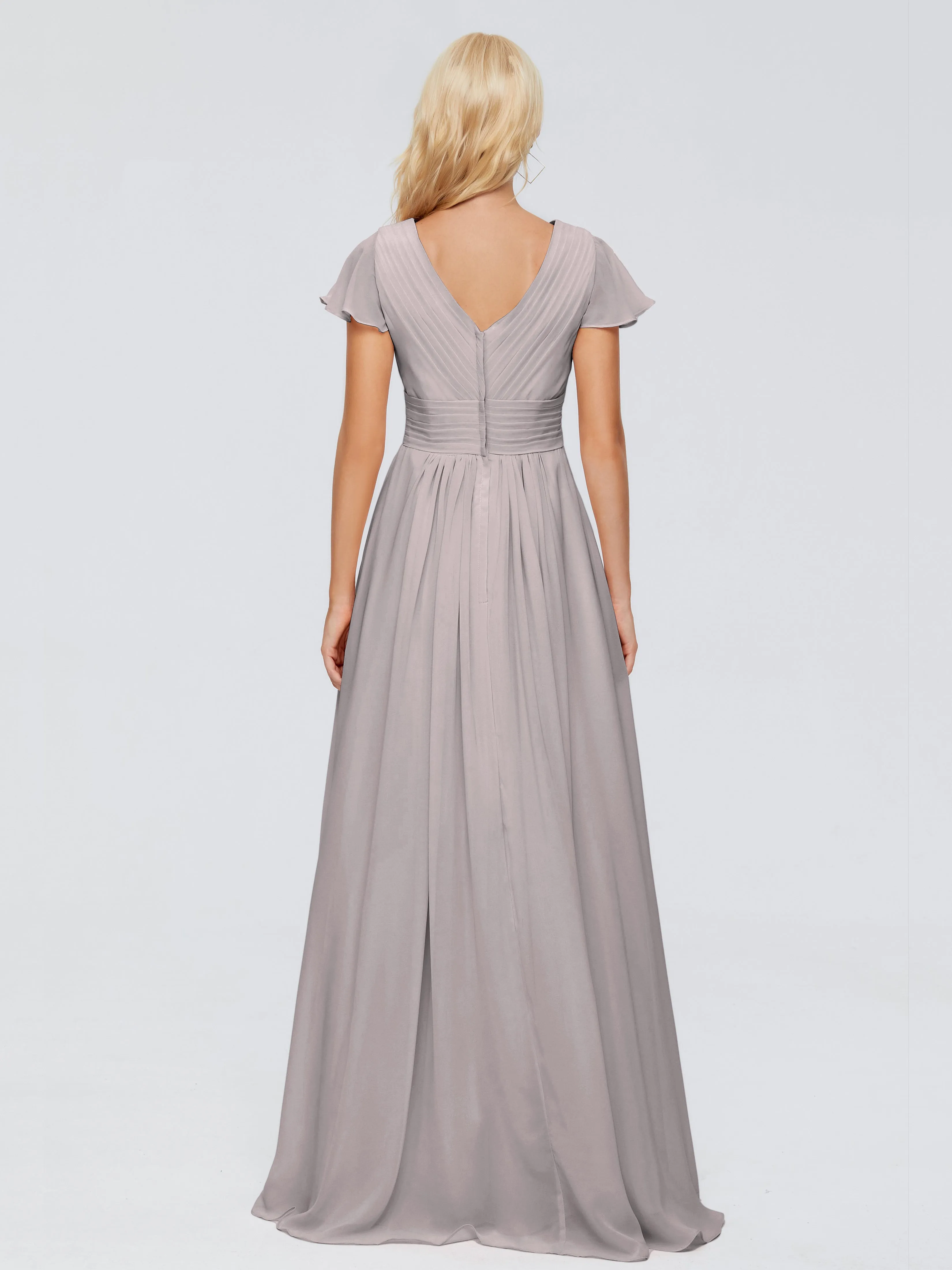 Lace Halter Open Back Chiffon Bridesmaid Dresses in PEACOCK