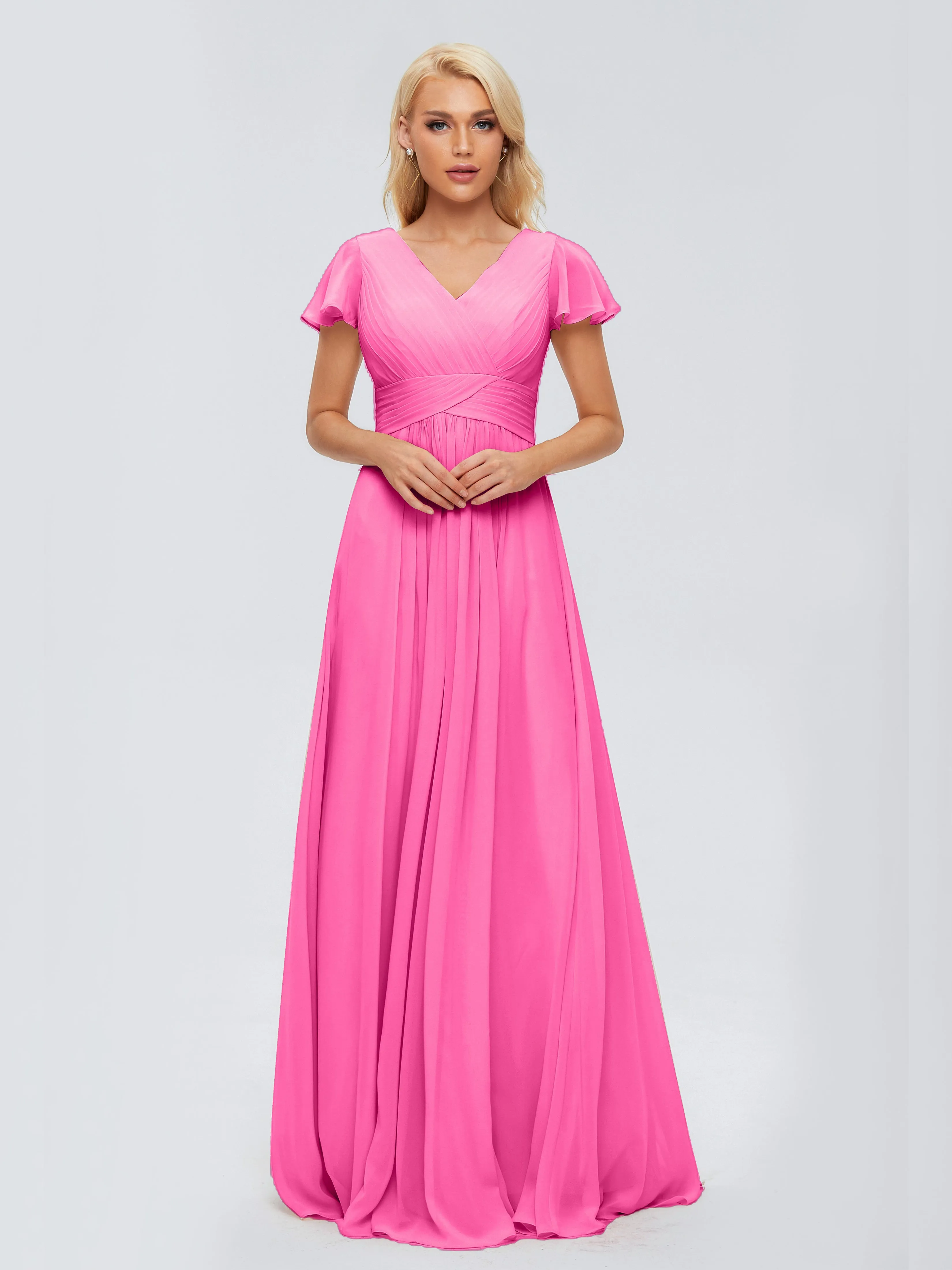 Lace Halter Open Back Chiffon Bridesmaid Dresses in PEACOCK