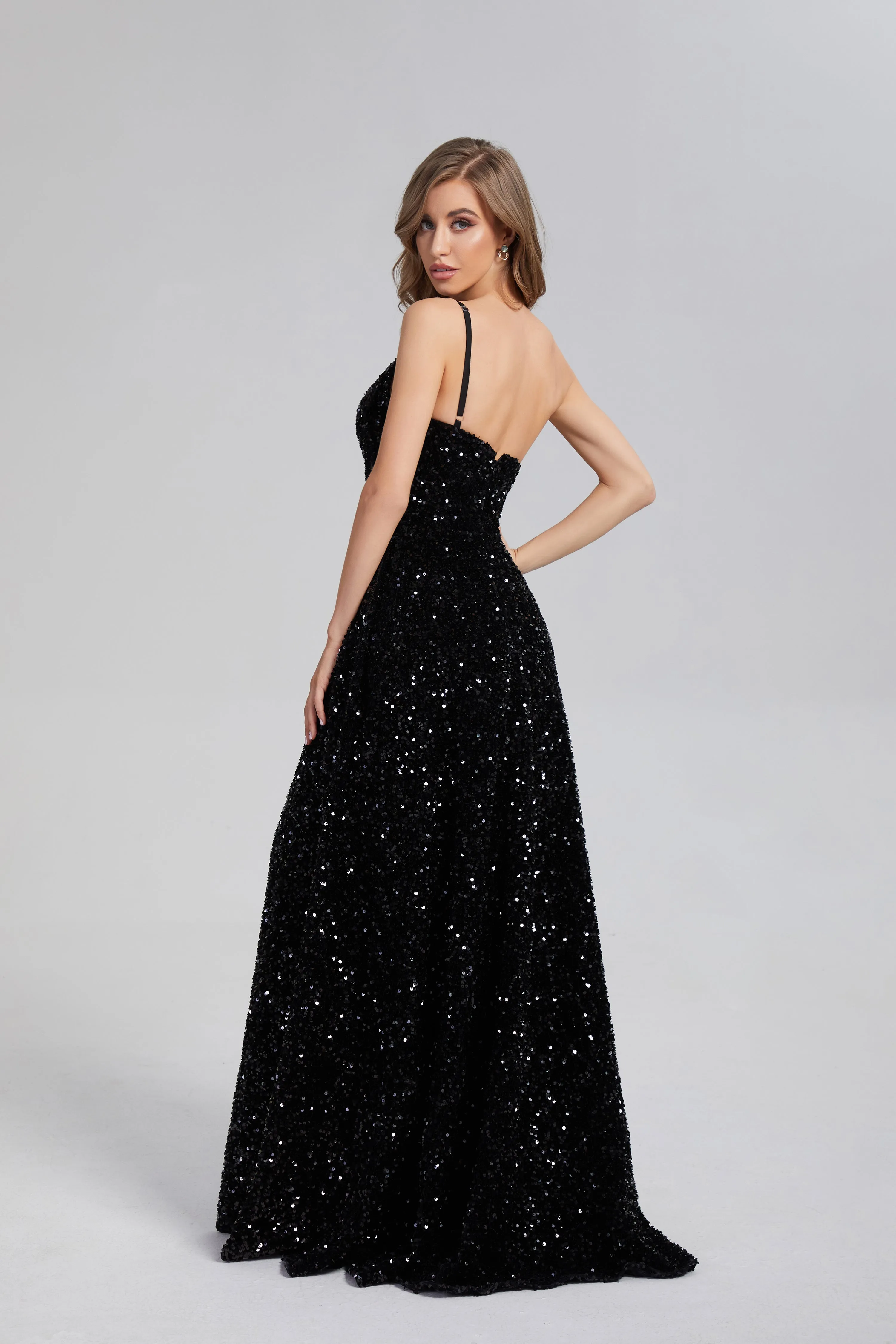 Sparkly One-Shoulder Evening Gowns