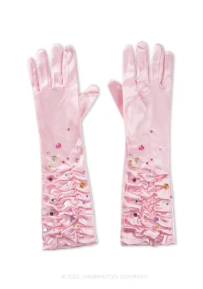 Y2K Pink Diamond Halloween Gloves by Cherrykitten