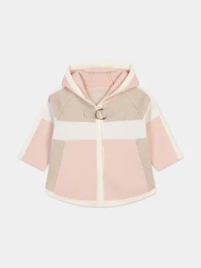 Chloé Pink Knitted Baby Girls' Hooded Coat