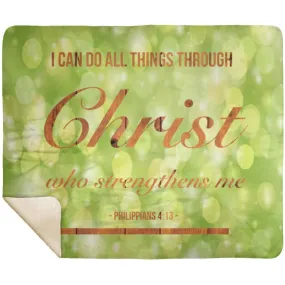 Bible Verses Blanket Christ Strengthens Me Philippians 4:13 Design 2